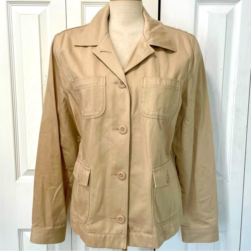 NWT L. L. Bean Women's Button Up Tan Jacket size XL